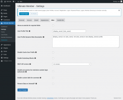 Page screenshot: Ultimate Member → Settings → Misc