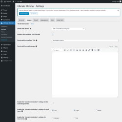 Page screenshot: Ultimate Member → Settings → Access