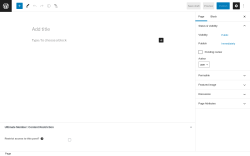 Page screenshot: Add New Page ‹ Test site — WordPress