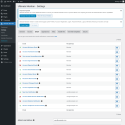 Page screenshot: Ultimate Member → Settings → Email