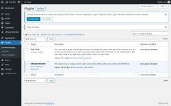 Page screenshot: Plugins ‹ Test site — WordPress