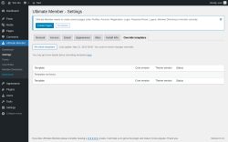 Page screenshot: Ultimate Member → Settings → Override templates