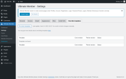 Page screenshot: Ultimate Member → Settings → Override templates