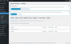 Page screenshot: Ultimate Member → Settings → Override templates