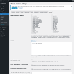Page screenshot: Ultimate Member → Settings → Secure