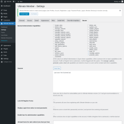 Page screenshot: Ultimate Member → Settings → Secure
