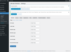 Page screenshot: Ultimate Member &rarr; Settings