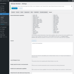 Page screenshot: Ultimate Member &rarr; Settings &rarr; Secure