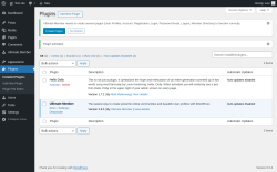 Page screenshot: Plugins ‹ Test site — WordPress