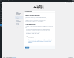 Page screenshot: Enable WordPress Multisite &lsaquo; Test site &mdash; WordPress