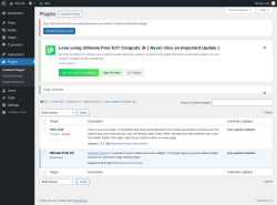 Page screenshot: Plugins &lsaquo; Test site &mdash; WordPress