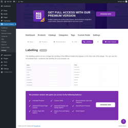 Page screenshot: Product Catalog → Settings → Labelling