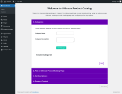 Page screenshot: Ultimate Product Catalog - Welcome! ‹ Test site — WordPress