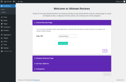 Page screenshot: Ultimate Reviews - Welcome! ‹ Test site — WordPress