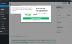Page screenshot: Add New Post &lsaquo; Test site &mdash; WordPress