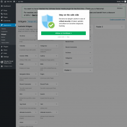 Page screenshot: Widgets &lsaquo; Test site &mdash; WordPress