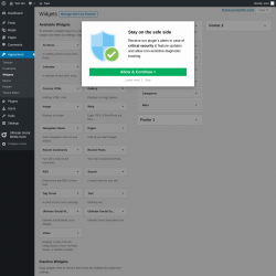Page screenshot: Widgets &lsaquo; Test site &mdash; WordPress