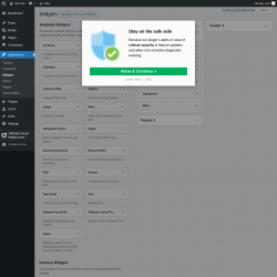 Page screenshot: Widgets &lsaquo; Test site &mdash; WordPress