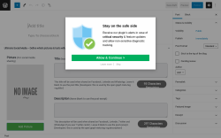 Page screenshot: Add New Post &lsaquo; Test site &mdash; WordPress