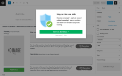 Page screenshot: Add New Post &lsaquo; Test site &mdash; WordPress