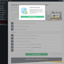 Page screenshot: Ultimate Social Media Icons &lsaquo; Test site &mdash; WordPress