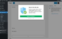 Page screenshot: Widgets &lsaquo; Test site &mdash; WordPress
