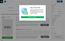 Page screenshot: Add New Post &lsaquo; Test site &mdash; WordPress