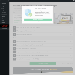 Page screenshot: Ultimate Social Media Icons &lsaquo; Test site &mdash; WordPress