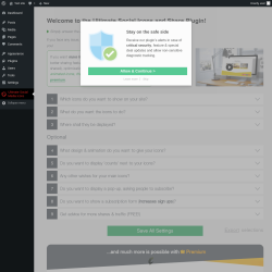 Page screenshot: Ultimate Social Media Icons &lsaquo; Test site &mdash; WordPress