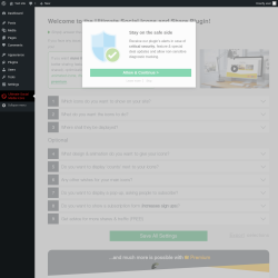 Page screenshot: Ultimate Social Media Icons &lsaquo; Test site &mdash; WordPress