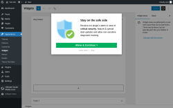 Page screenshot: Widgets &lsaquo; Test site &mdash; WordPress