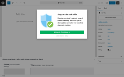 Page screenshot: Add New Post &lsaquo; Test site &mdash; WordPress