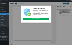 Page screenshot: Widgets &lsaquo; Test site &mdash; WordPress