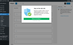 Page screenshot: Widgets ‹ Test site — WordPress