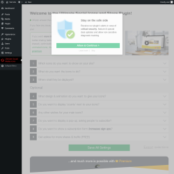 Page screenshot: Ultimate Social Media Icons ‹ Test site — WordPress