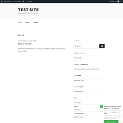 Page screenshot: Test site – Just another WordPress site