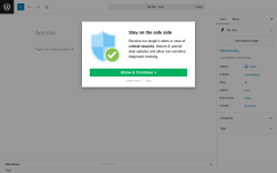 Page screenshot: Add Post &lsaquo; Test site &mdash; WordPress