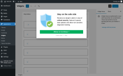 Page screenshot: Widgets &lsaquo; Test site &mdash; WordPress