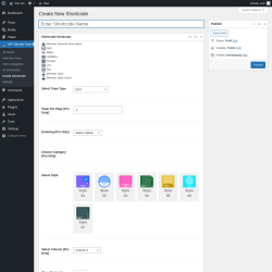 Page screenshot: WP Ultimate Team → Create Shortcode