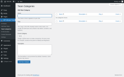 Page screenshot: WP Ultimate Team → Team Categories