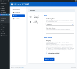 Page screenshot: Ultimate SMS &rarr; Settings