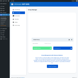 Page screenshot: Ultimate SMS &rarr; Group Manager