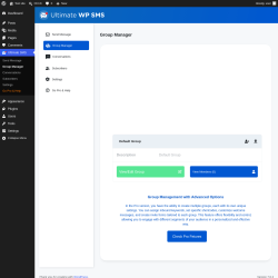Page screenshot: Ultimate SMS &rarr; Group Manager