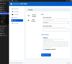 Page screenshot: Ultimate SMS &rarr; Settings