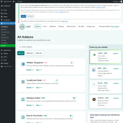 Page screenshot: WPForms Addons