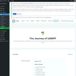 Page screenshot: WPForms Addons &rarr; Changelog