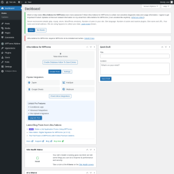 Page screenshot: Dashboard &lsaquo; Test site &mdash; WordPress
