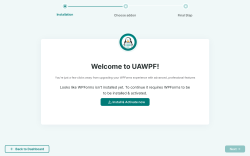 Page screenshot: Setup Wizard &lsaquo; Test site &mdash; WordPress