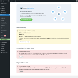 Page screenshot: Automator &rarr; Addons