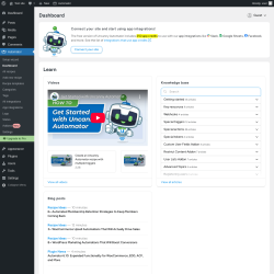 Page screenshot: Automator &rarr; Dashboard